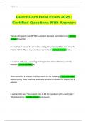 Guard Card Final Exam 2025 &vert; Certified Questions With Answers