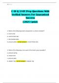 C Of Q 310T Prep Questions With Verified Answers For Guaranteed Success &vert; 2025 Update