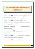 Fire Inspector Exam 2025 Questions and Answers
