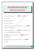 CDA PRACTICE EXAM 2025 Questions and Answers