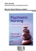 Test Bank For Psychiatric Nursing 7th Edition Contemporary Practice by Mary Ann Boyd&semi; Rebecca Luebbert 9781975161187 Chapter 1-43 Complete Guide &period;
