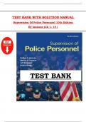 Test Bank & Solution Manual for Supervision of Police Personnel 10th Edition Iannone