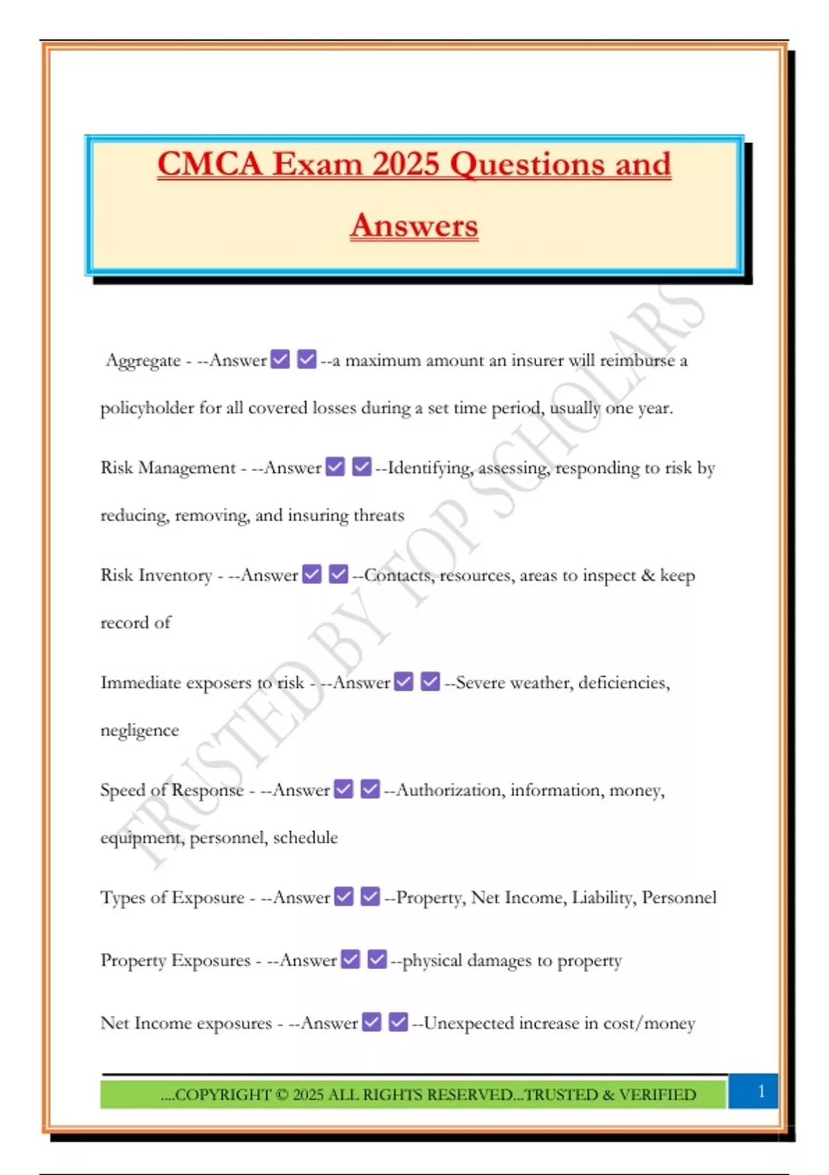 CMCA Exam 2025 Questions and Answers - CMCA - Stuvia US