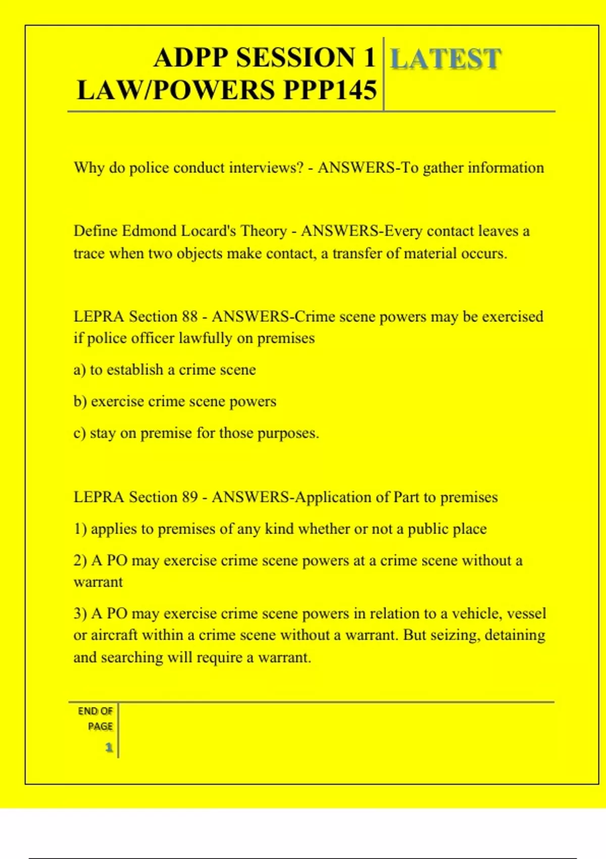 ADPP SESSION 1 LAW/POWERS PPP145 QUESTIONS AND ANSWERS 2025 - ADPP ...