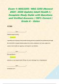 Exam 1&colon; NSG3250 &sol; NSG 3250 &lpar;Newest 2025 &sol; 2026 Update&rpar; Adult Health I &vert; Complete Study Guide with Questions and Verified Answers &vert; 100&percnt; Correct &vert; Grade A &ndash; Galen  157 Q&A 