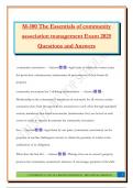 M-100 The Essentials of community association management Exam 2025 Questions and Answers