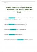 TEXAS PROPERTY & CASUALTY LICENSE EXAM 2025&vert; CERTIFIED Q&A