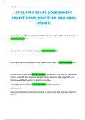 UT AUSTIN TEXAS GOVERNMENT CREDIT EXAM &vert;CERTIFIED Q&A &lpar;2025 UPDATE&rpar;