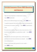 GA Life Insurance Exam 2025 Questions and Answers