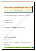 Georgia Insurance Exam 2025 Questions and Answers