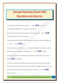 Georgia Insurance Exam 2025 Questions and Answers