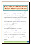 Property and Casualty Insurance Exam &ndash; Georgia 2025 Questions and Answers