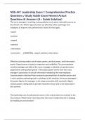 NSG 441 Leadership Exam 1 Comprehensive Practice Questions &sol; Study Guide Exam Newest Actual Questions & Answers &lpar;A&plus; Guide Solution&rpar;