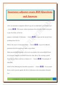 Insurance adjuster exam 2025 Questions and Answers
