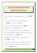 Insurance Adjuster Exam 2025 Questions and Answers