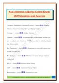 GA Insurance Adjuster Course Exam 2025 Questions and Answers
