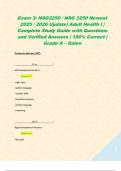 Exam 3&colon; NSG3250 &sol; NSG 3250 Newest 2025 &sol; 2026 Update&rpar; Adult Health I &vert; Complete Study Guide with Questions and Verified Answers &vert; 100&percnt; Correct &vert; Grade A &ndash; Galen  