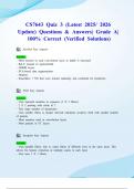 CS7643&sol; CS 7643 Quiz 3 &lpar;Latest 2025&sol; 2026 Update&rpar; Questions & Answers&vert; Grade A&vert; 100&percnt; Correct &lpar;Verified Solutions&rpar;