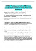 D096- Fundamentals of Diverse Learners Questions with Accurate Answers