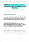 D096 - Fundamentals of Diverse Learners Questions with Accurate Answers