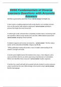 D096 Fundamentals of Diverse Learners Questions with Accurate Answers