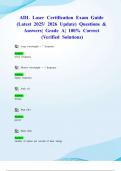 ADL Laser Certification Exam Guide &lpar;Latest 2025&sol; 2026 Update&rpar; Questions & Answers&vert; Grade A&vert; 100&percnt; Correct &lpar;Verified Solutions&rpar;
