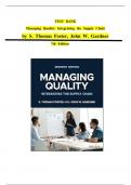 TEST BANK FOR Managing Quality Integrating the Supply Chain&comma; 7th Edition By S&period; Thomas Foster&comma; John W&period; Gardner All Chapters Fully Covered Complete Guide A&plus;&vert;&vert;NEWEST VERSION 2025&vert;&vert;&period;