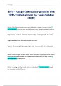 Level 1 Google Certification Questions With 100&percnt; Verified Answers &vert; A&plus; Guide Solution &lpar;2025&rpar;