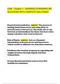 CQIB - Chapter 1 - BUSINESS OF BANKING &lpar;80 QUESTIONS WITH COMPLETE SOLUTIONS&rpar;