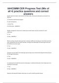 IAHCSMM CER Progress Test questions and correct answers