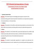 MN Dental Jurisprudence Exam New Update 2025&sol;2026 Questions and Answers Actual Test with complete solution&sol;100&percnt; Verified