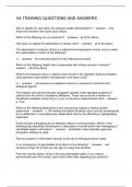 VA TRAINING QUESTIONS AND ANSWERS