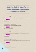 Abeka 11th Grade US History Test 11 &sol; Verified Questions with Correct Answers&comma; Graded A&plus; &sol; 2025 &sol; 2026&period; 