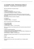 VA TRAINING EXAM PREVENTING HARM TO PATIENTS - YOUR ROLE IN PATIENT SAFETY
