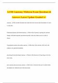 AAMI Anatomy Midterm Exam Questions & Answers Latest Update Graded A&plus;