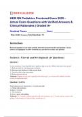HESI RN Pediatrics Proctored Exam 2025 &ndash; Actual Exam Questions with Verified Answers & Clinical Rationales &vert; Graded A&plus;