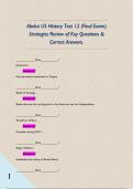 Abeka US History Test 12 &lpar;Final Exam&rpar; Strategies Review of Key Questions & Correct Answers&period; 
