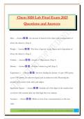 Chem 1020 Lab Final Exam 2025 Questions and Answers