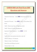 CHEM 1020 Lab Final Exam 2025 Questions and Answers