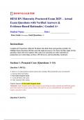 HESI RN Maternity Proctored Exam 2025 &ndash; Actual Exam Questions with Verified Answers & Evidence-Based Rationales &vert; Graded A&plus;