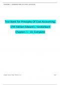 TEST BANK For Principles Of Cost Accounting&comma; 17th Edition by Edward J&period; Vanderbeck&comma; Verified Chapters 1 - 10&comma; Complete Newest Version