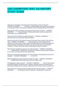 USG EXEMPTION TEST GA HISTORY STUDY GUIDE WITH 100&percnt; CORRECT ANSWERS
