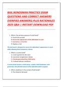 BAIL BONDSMAN PRACTICE EXAM  QUESTIONS AND CORRECT ANSWERS  &lpar;VERIFIED ANSWERS&rpar; PLUS RATIONALES  2025 Q&A &vert; INSTANT DOWNLOAD PDF