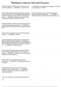 Workplace violence Test with Answers