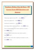 Numbers&comma; Dollars&comma; Days & Dates - WV License Exam 2025 Questions and Answers