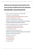 California Court Interpreter Exam Questions And  Correct Answers &lpar;Verified Answers&rpar; Plus Rationales  2025&sol;2026 Q&A &vert; Instant Download Pdf