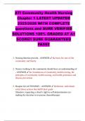 ATI Community Health Nursing  Chapter 1 LATEST UPDATED  2025&sol;2026 WITH COMPLETE questions and SURE VERIFIED  SOLUTIONS 100&percnt; GRADED AT A&plus; SCORE&excl;&excl; SURE GUARANTEED PASS&excl;&excl; 