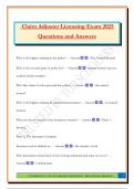 Claim Adjuster Licensing Exam 2025 Questions and Answers