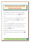 WV State Life Insurance Exam 2025 Questions and Answers