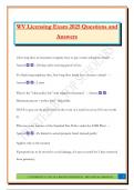 WV Licensing Exam 2025 Questions and Answers